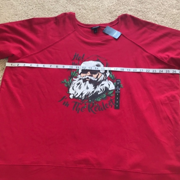 NWT! TORRID Size 3X red fleece lined Christmas Top - Picture 8 of 9